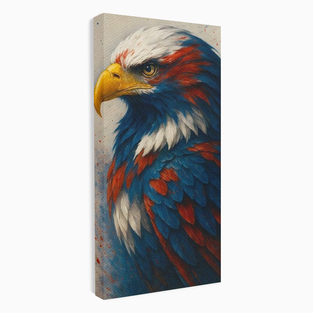 Leinwandbilder Premium, LuxCanva® M1021, Feuer und Eis Federn, Adler, Vogel, Freiheit, Kraft, Adler, Schnabel, Federn, Kontrast, Symbol, Büro, Wohnen, Kinderzimmer