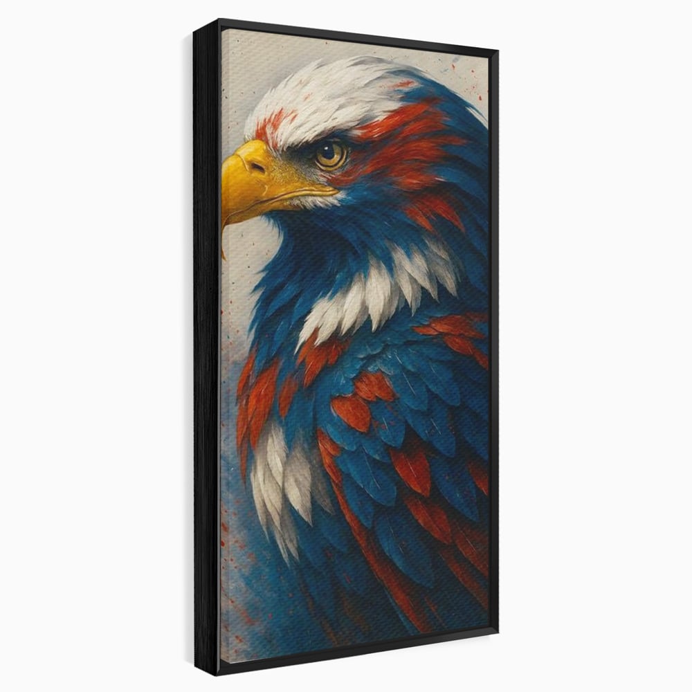 Leinwandbilder Premium, LuxCanva® M1021, Feuer und Eis Federn, Adler, Vogel, Freiheit, Kraft, Adler, Schnabel, Federn, Kontrast, Symbol, Büro, Wohnen, Kinderzimmer