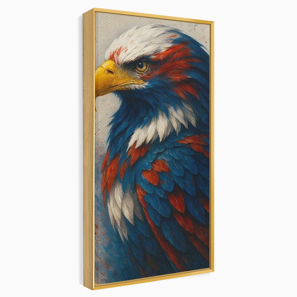 Leinwandbilder Premium, LuxCanva® M1021, Feuer und Eis Federn, Adler, Vogel, Freiheit, Kraft, Adler, Schnabel, Federn, Kontrast, Symbol, Büro, Wohnen, Kinderzimmer