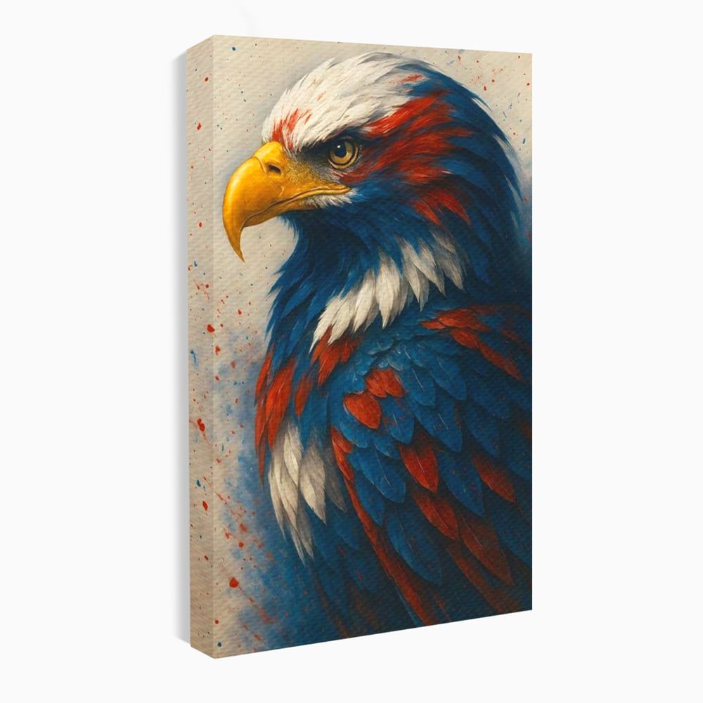 Leinwandbilder Premium, LuxCanva® M1021, Feuer und Eis Federn, Adler, Vogel, Freiheit, Kraft, Adler, Schnabel, Federn, Kontrast, Symbol, Büro, Wohnen, Kinderzimmer