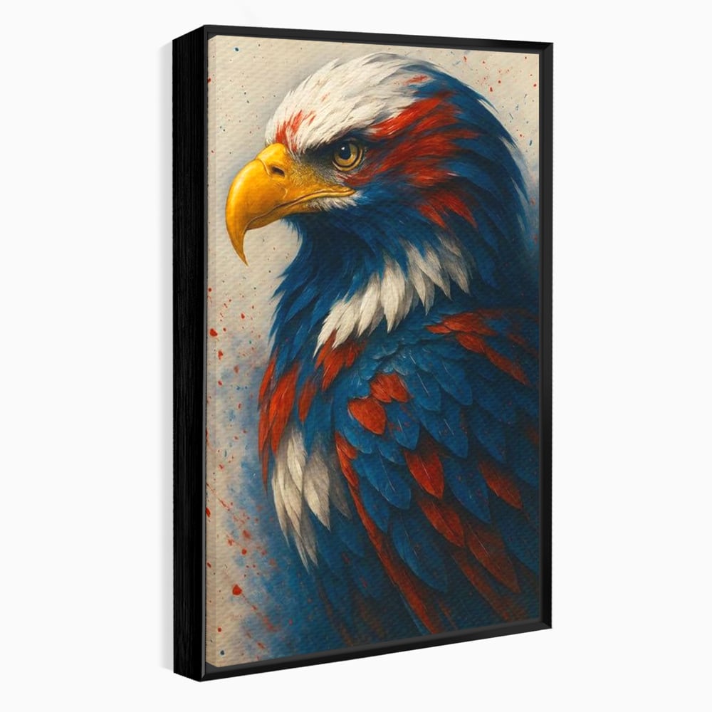 Leinwandbilder Premium, LuxCanva® M1021, Feuer und Eis Federn, Adler, Vogel, Freiheit, Kraft, Adler, Schnabel, Federn, Kontrast, Symbol, Büro, Wohnen, Kinderzimmer