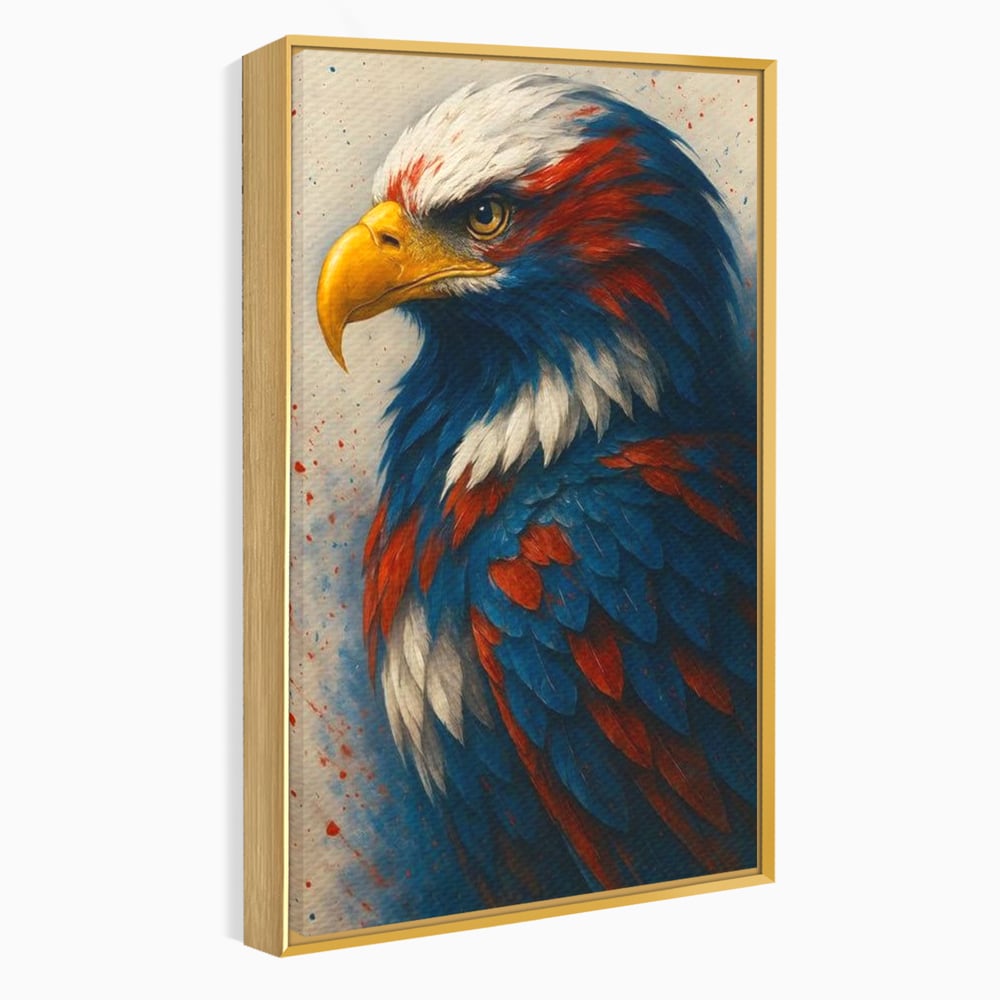 Leinwandbilder Premium, LuxCanva® M1021, Feuer und Eis Federn, Adler, Vogel, Freiheit, Kraft, Adler, Schnabel, Federn, Kontrast, Symbol, Büro, Wohnen, Kinderzimmer