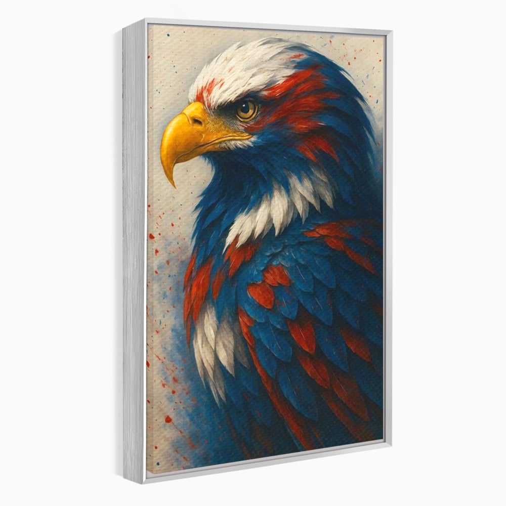 Leinwandbilder Premium, LuxCanva® M1021, Feuer und Eis Federn, Adler, Vogel, Freiheit, Kraft, Adler, Schnabel, Federn, Kontrast, Symbol, Büro, Wohnen, Kinderzimmer