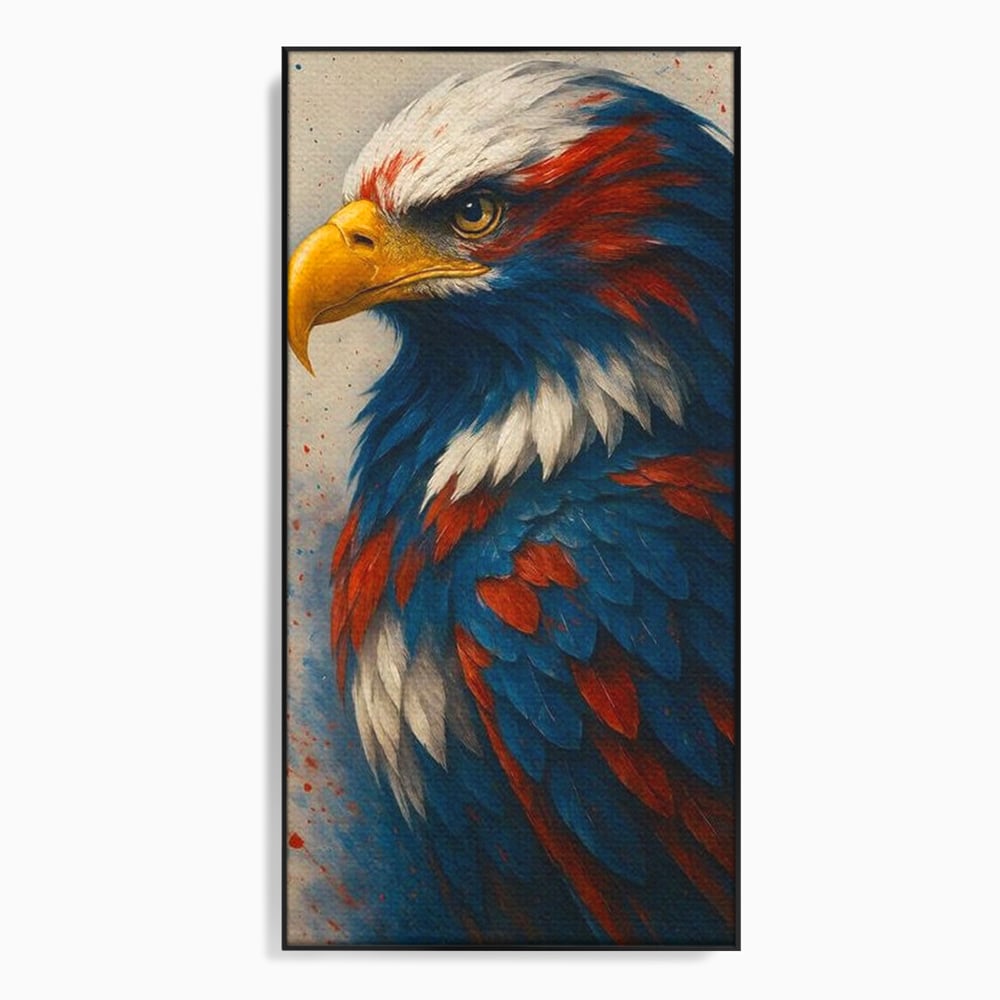 Leinwandbilder Premium, LuxCanva® M1021, Feuer und Eis Federn, Adler, Vogel, Freiheit, Kraft, Adler, Schnabel, Federn, Kontrast, Symbol, Büro, Wohnen, Kinderzimmer