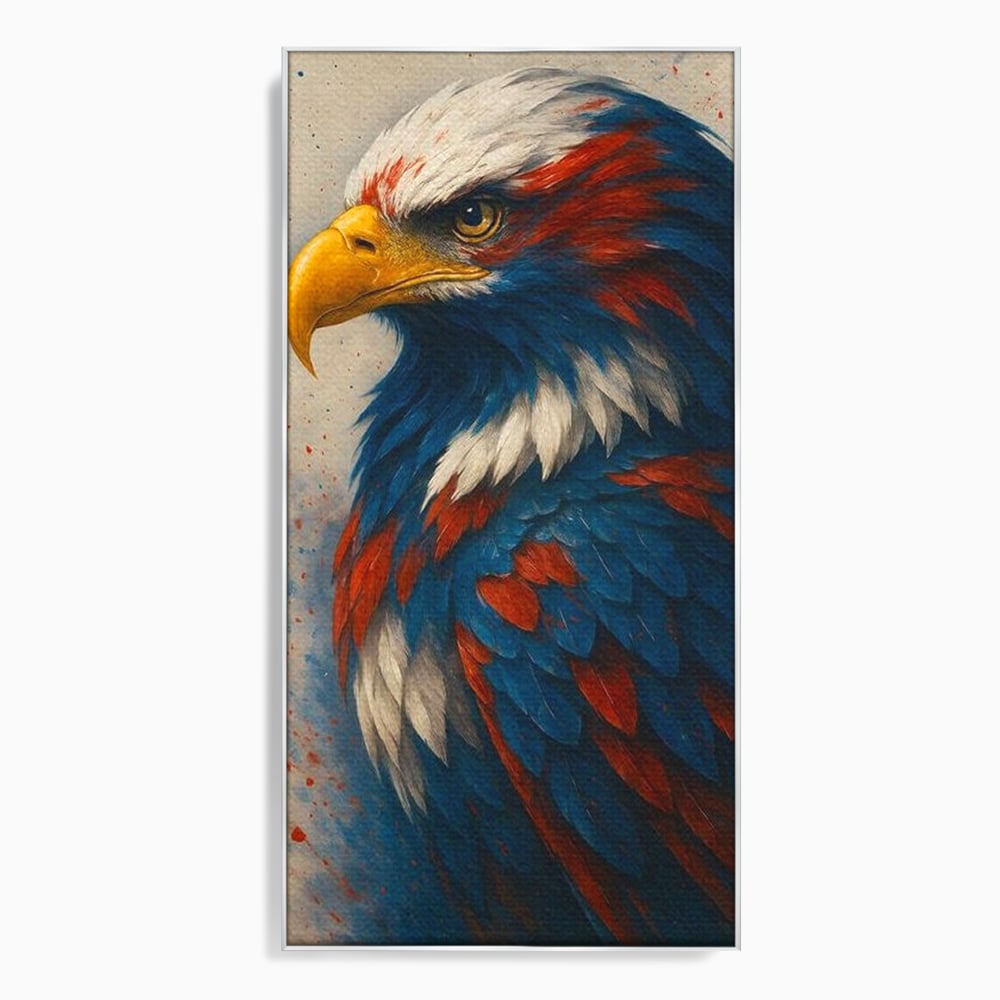 Leinwandbilder Premium, LuxCanva® M1021, Feuer und Eis Federn, Adler, Vogel, Freiheit, Kraft, Adler, Schnabel, Federn, Kontrast, Symbol, Büro, Wohnen, Kinderzimmer