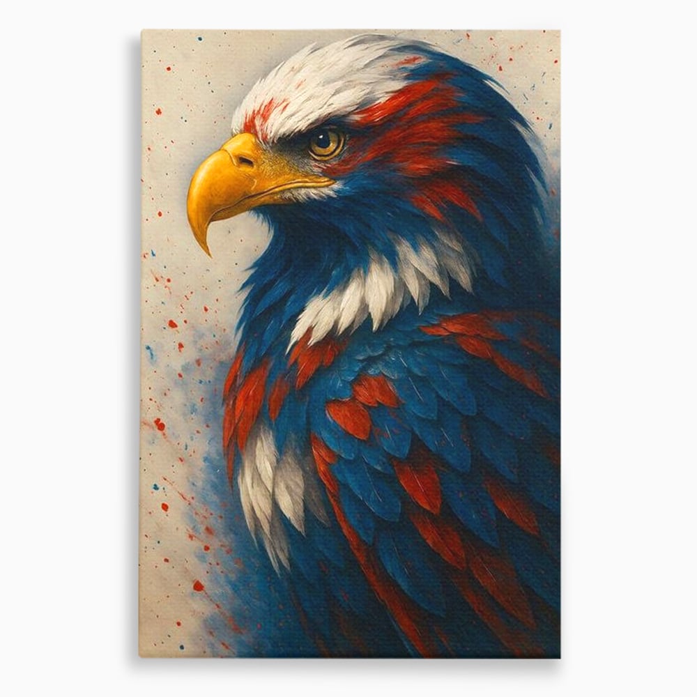 Leinwandbilder Premium, LuxCanva® M1021, Feuer und Eis Federn, Adler, Vogel, Freiheit, Kraft, Adler, Schnabel, Federn, Kontrast, Symbol, Büro, Wohnen, Kinderzimmer