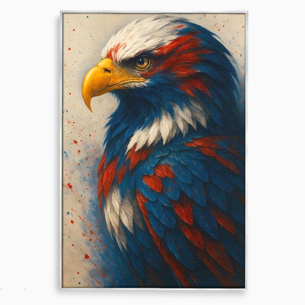 Leinwandbilder Premium, LuxCanva® M1021, Feuer und Eis Federn, Adler, Vogel, Freiheit, Kraft, Adler, Schnabel, Federn, Kontrast, Symbol, Büro, Wohnen, Kinderzimmer