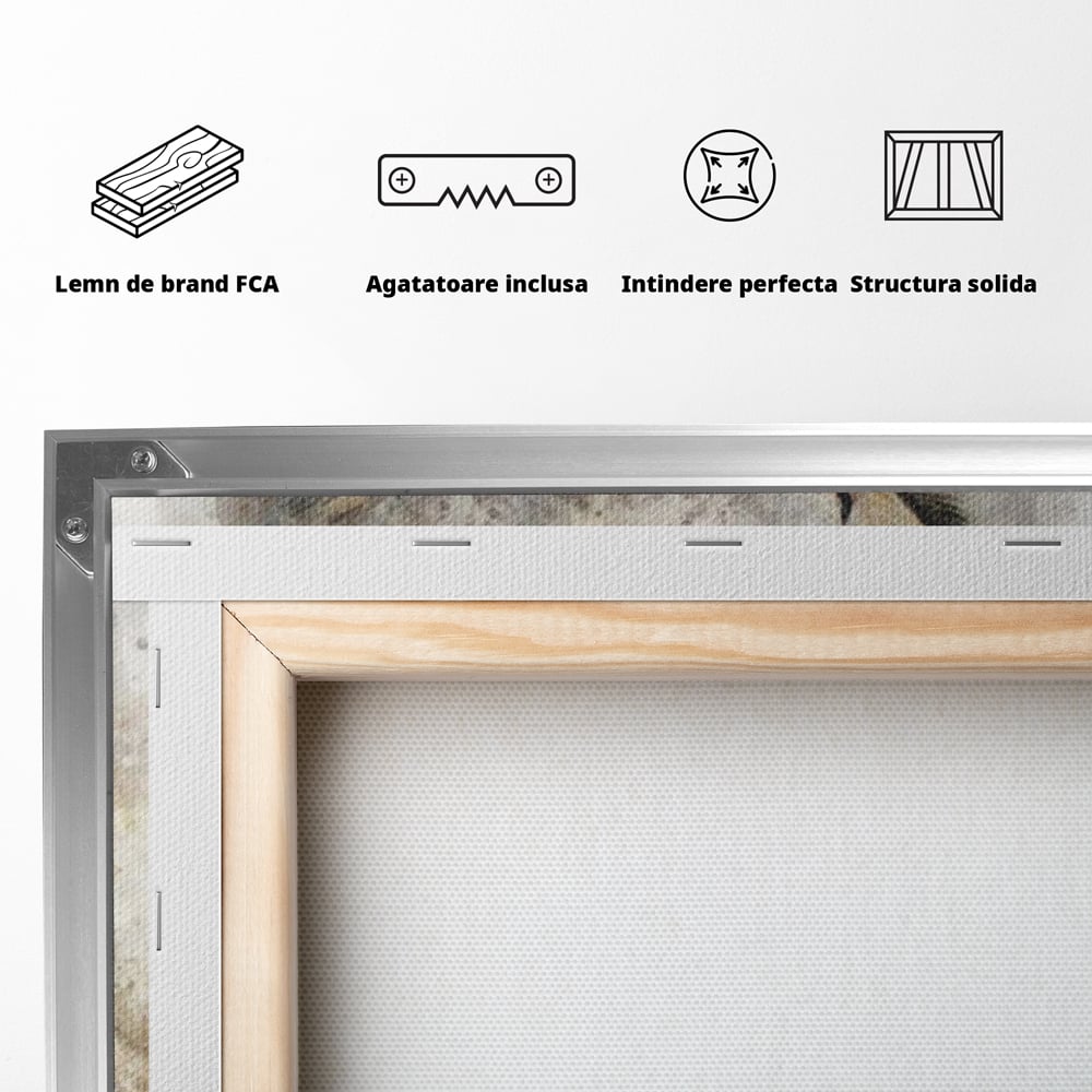 Tablou Canvas Premium, LuxCanva® M1022, Bufnita Pictata in Ceata, Bufnita, Pasare, Intelepciune, Mister, Privire, Penaj, Minimalist, Birou, Living, Camera Copii