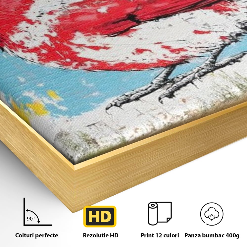 Leinwand Premium Canvas Wandbilder, LuxCanva® M1025, Kardinal Urban, Kardinal, Rot, Wandbild, Graffiti, Textur, Backstein, Urban, Wand, Nachbarschaft, Büro, Wohnen, Kinderzimmer