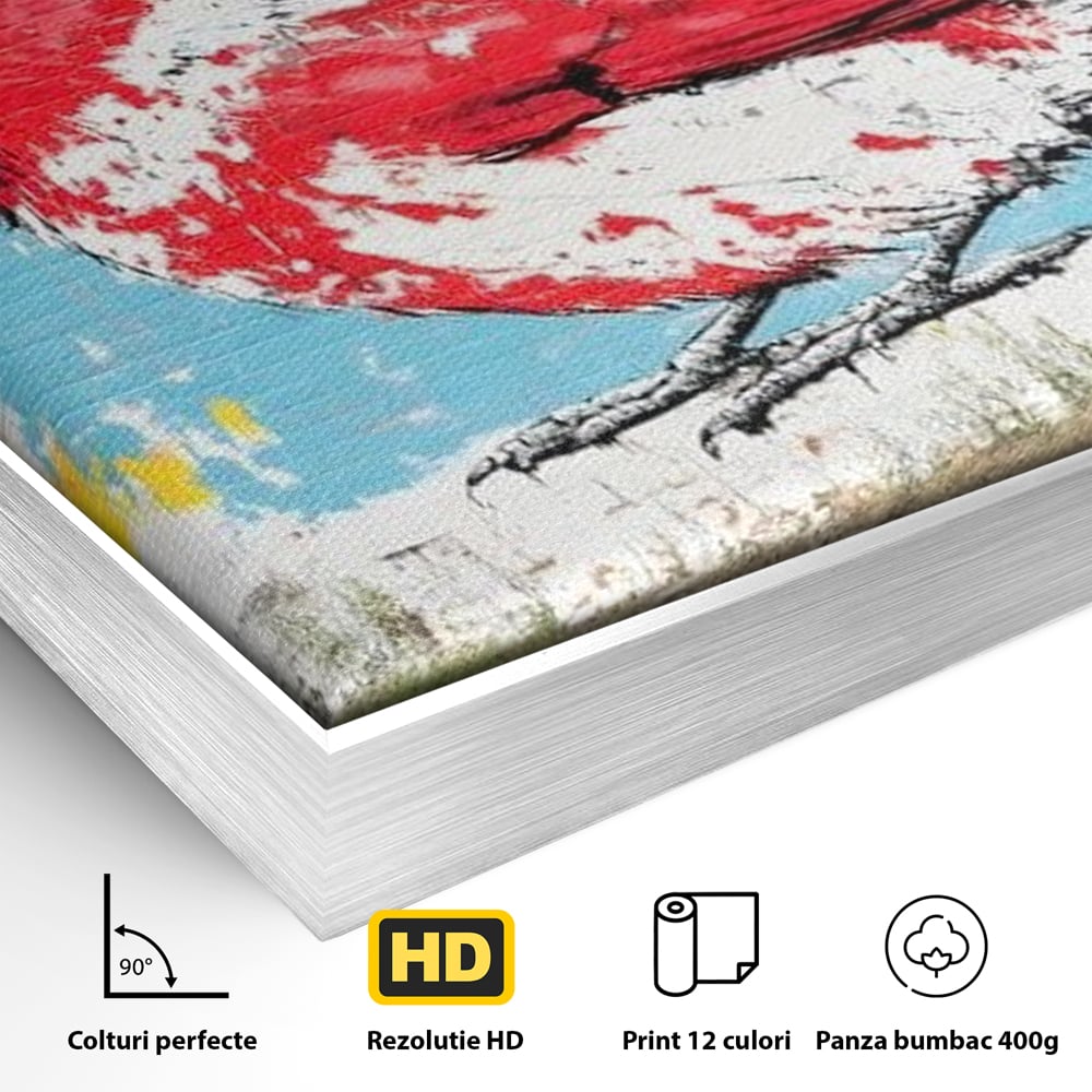 Leinwand Premium Canvas Wandbilder, LuxCanva® M1025, Kardinal Urban, Kardinal, Rot, Wandbild, Graffiti, Textur, Backstein, Urban, Wand, Nachbarschaft, Büro, Wohnen, Kinderzimmer