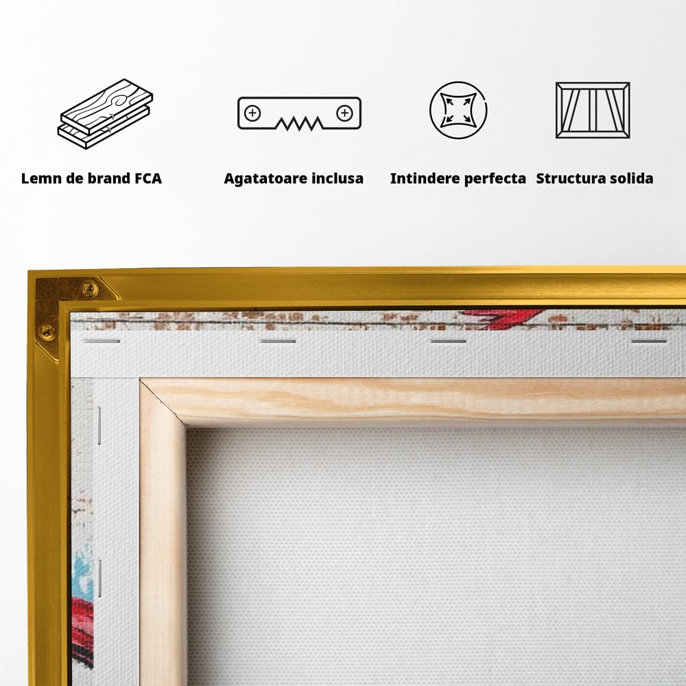 Leinwand Premium Canvas Wandbilder, LuxCanva® M1025, Kardinal Urban, Kardinal, Rot, Wandbild, Graffiti, Textur, Backstein, Urban, Wand, Nachbarschaft, Büro, Wohnen, Kinderzimmer