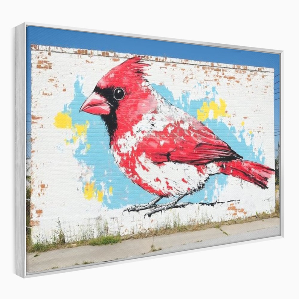 Leinwand Premium Canvas Wandbilder, LuxCanva® M1025, Kardinal Urban, Kardinal, Rot, Wandbild, Graffiti, Textur, Backstein, Urban, Wand, Nachbarschaft, Büro, Wohnen, Kinderzimmer