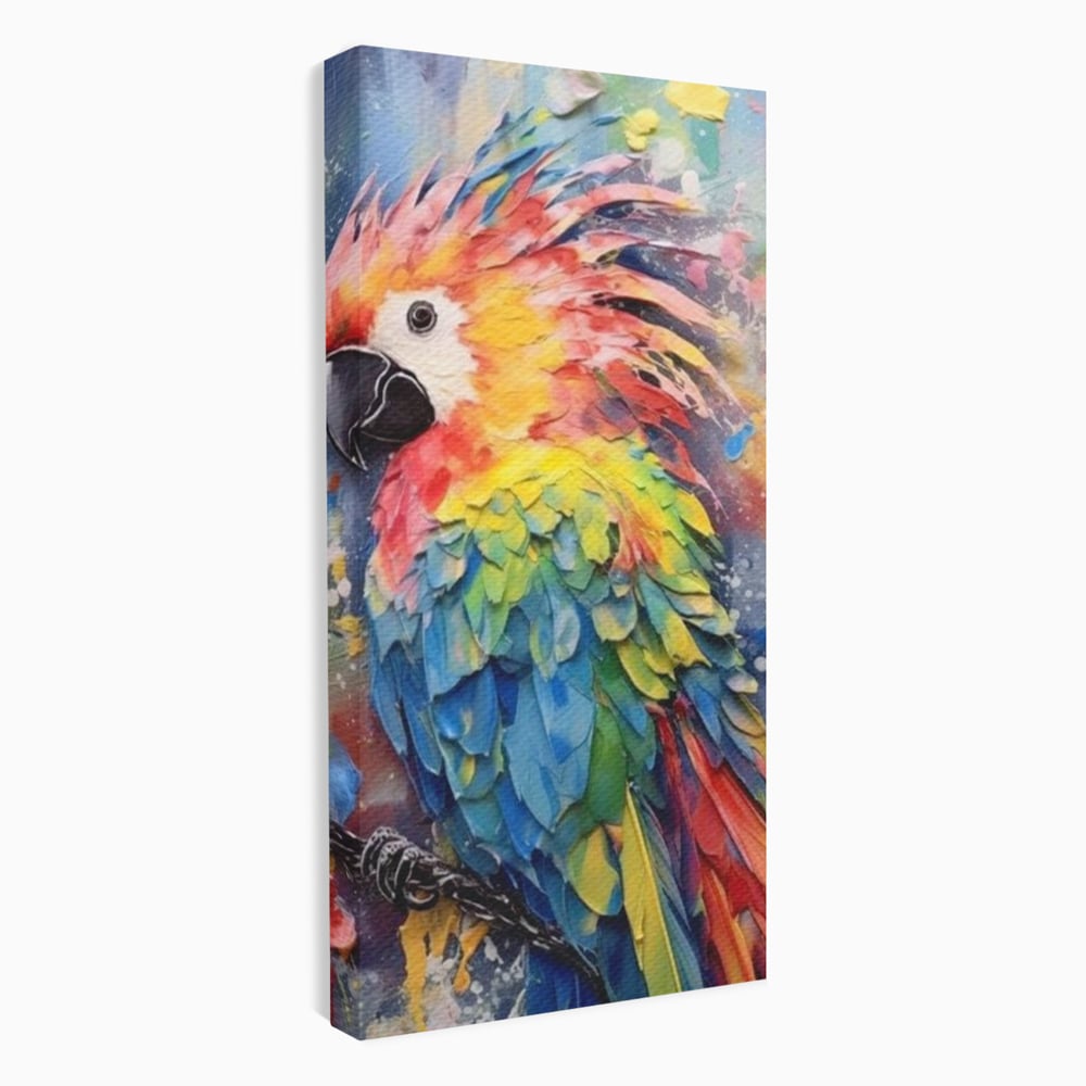 Tablou Canvas Premium, LuxCanva® M1026, Curcubeu Tropical, Papagal, Exotic, Tropical, Curcubeu, Jungla, Insula, Contrast, Vacanta, Birou, Living, Camera Copii