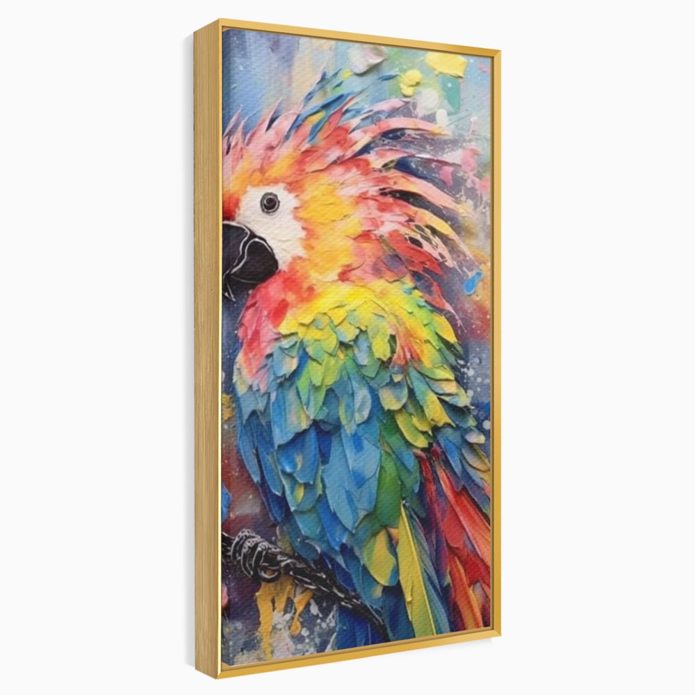 Tablou Canvas Premium, LuxCanva® M1026, Curcubeu Tropical, Papagal, Exotic, Tropical, Curcubeu, Jungla, Insula, Contrast, Vacanta, Birou, Living, Camera Copii
