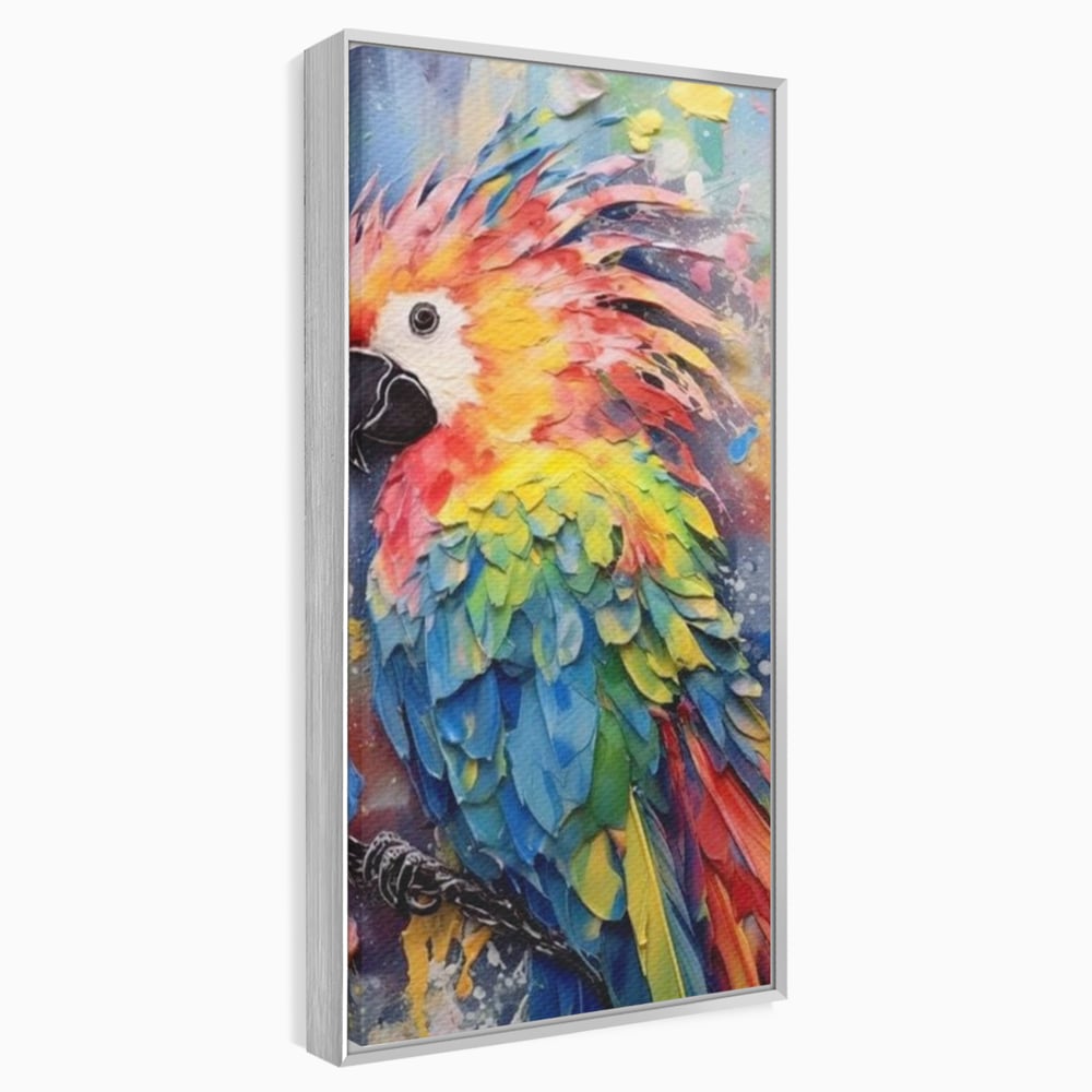 Tablou Canvas Premium, LuxCanva® M1026, Curcubeu Tropical, Papagal, Exotic, Tropical, Curcubeu, Jungla, Insula, Contrast, Vacanta, Birou, Living, Camera Copii