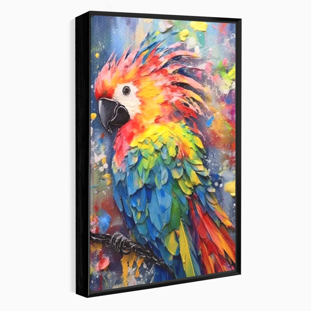 Tablou Canvas Premium, LuxCanva® M1026, Curcubeu Tropical, Papagal, Exotic, Tropical, Curcubeu, Jungla, Insula, Contrast, Vacanta, Birou, Living, Camera Copii