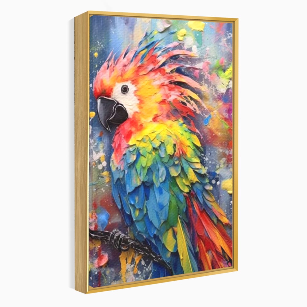 Tablou Canvas Premium, LuxCanva® M1026, Curcubeu Tropical, Papagal, Exotic, Tropical, Curcubeu, Jungla, Insula, Contrast, Vacanta, Birou, Living, Camera Copii