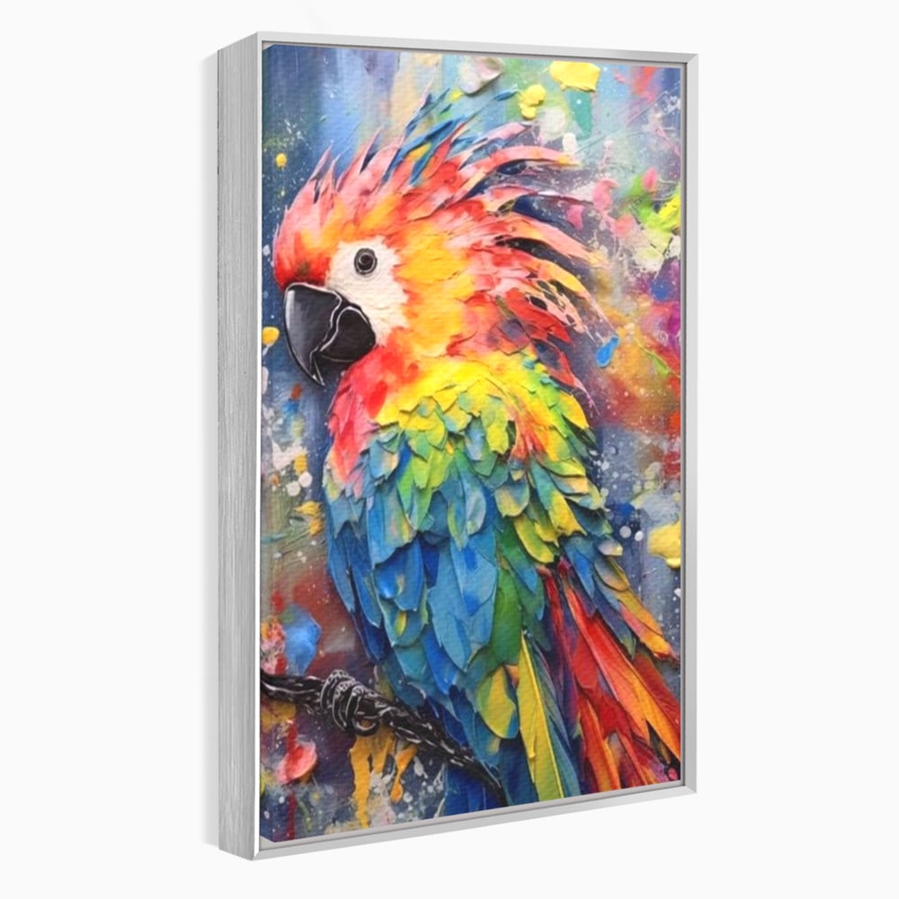 Tablou Canvas Premium, LuxCanva® M1026, Curcubeu Tropical, Papagal, Exotic, Tropical, Curcubeu, Jungla, Insula, Contrast, Vacanta, Birou, Living, Camera Copii