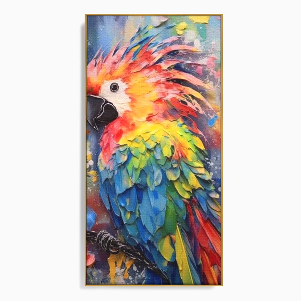 Tablou Canvas Premium, LuxCanva® M1026, Curcubeu Tropical, Papagal, Exotic, Tropical, Curcubeu, Jungla, Insula, Contrast, Vacanta, Birou, Living, Camera Copii