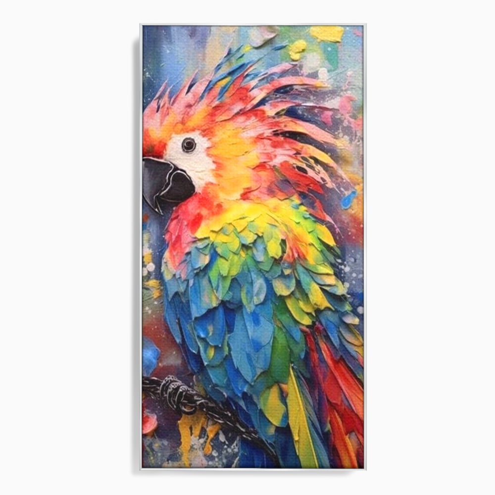 Tablou Canvas Premium, LuxCanva® M1026, Curcubeu Tropical, Papagal, Exotic, Tropical, Curcubeu, Jungla, Insula, Contrast, Vacanta, Birou, Living, Camera Copii