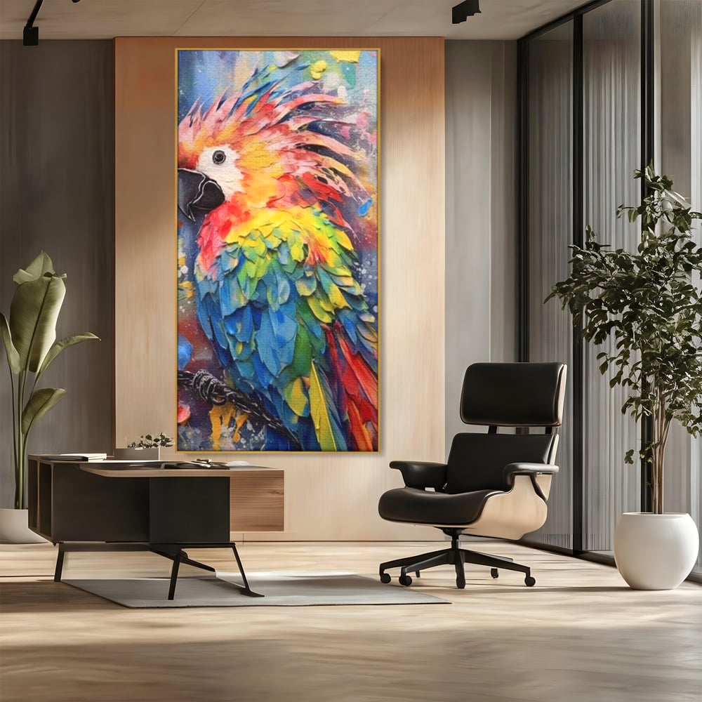 Tablou Canvas Premium, LuxCanva® M1026, Curcubeu Tropical, Papagal, Exotic, Tropical, Curcubeu, Jungla, Insula, Contrast, Vacanta, Birou, Living, Camera Copii