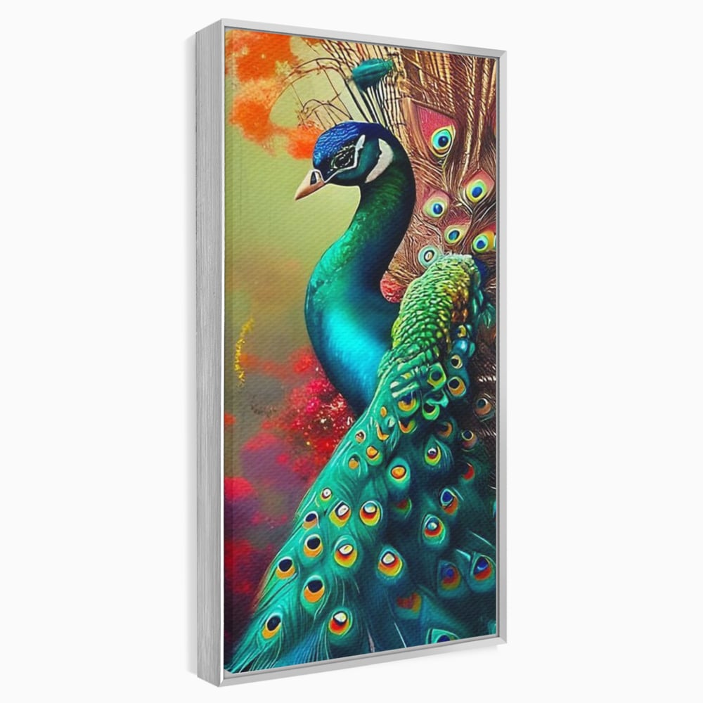 Leinwand Wandbilder Canvas Premium, LuxCanva® M1027, Exotische Pracht, Pfau, Vogel, Schwanz, Elegant, Mystisch, Edel, Bohème, Exotisch, Tropisch, Büro, Wohnen, Kinderzimmer