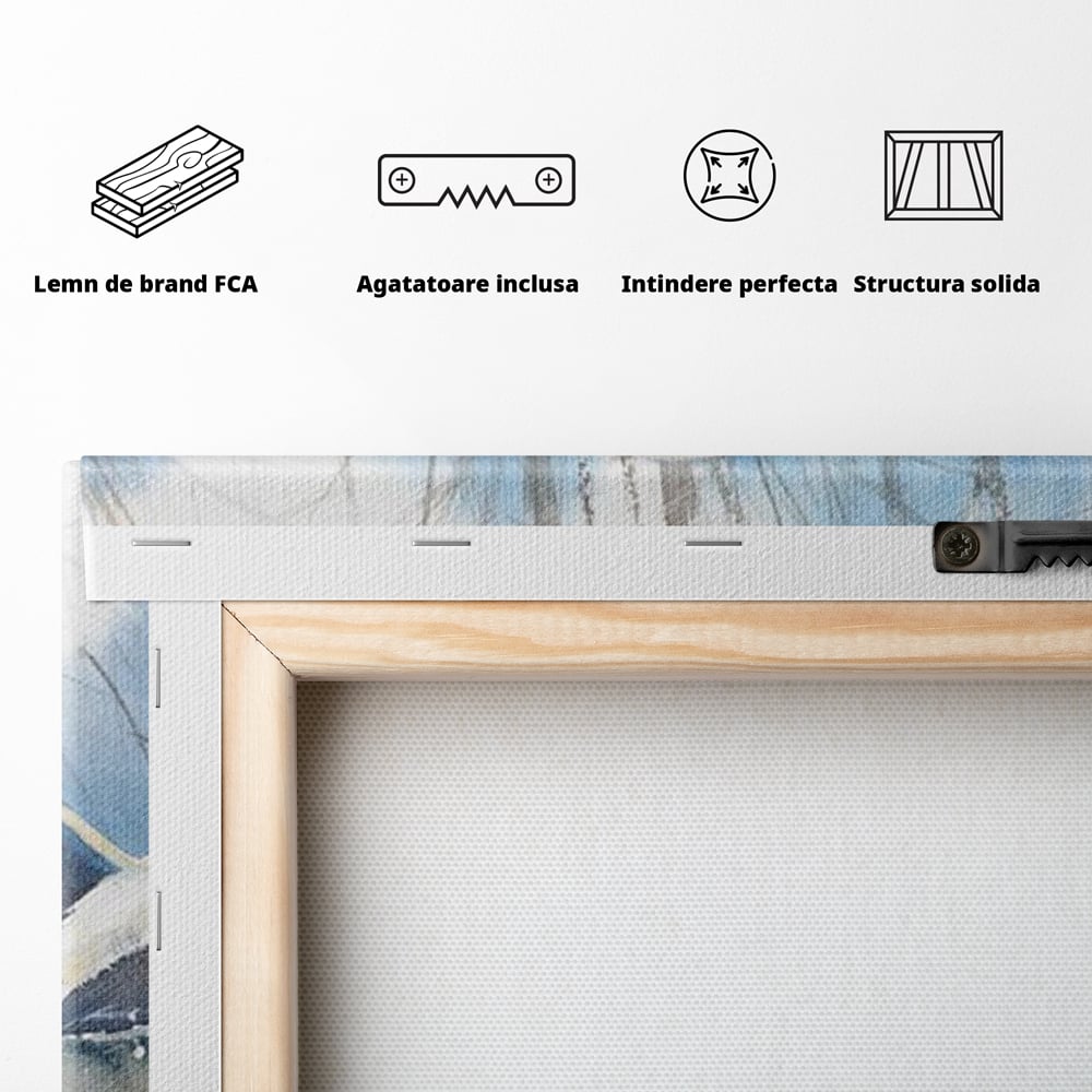 Tablou Canvas Premium, LuxCanva® M1033, Frumusetea Evadarii, Lac, Cer, Grup, Prietenie, Pasari, Lebede, Joc, Miscare, Peisaj, Apa, Birou, Living, Camera Copil