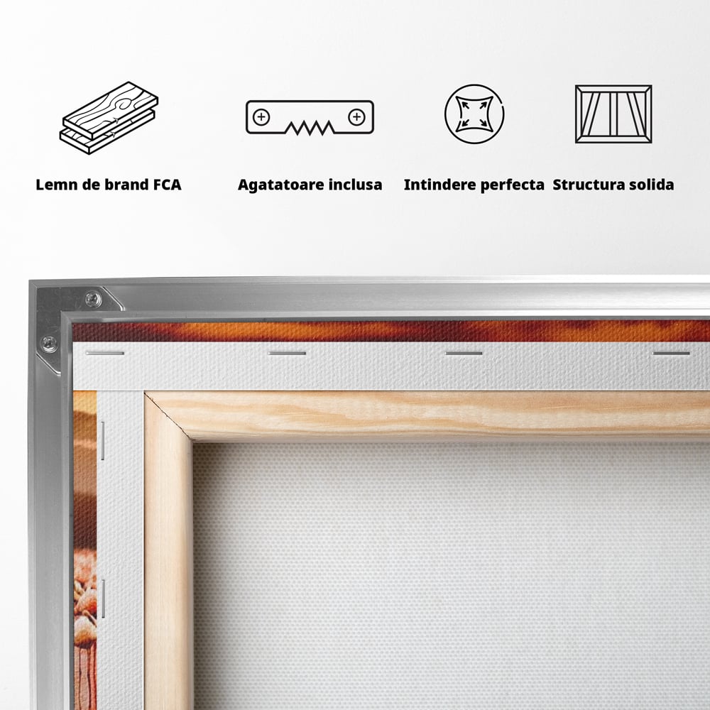 Tablou Canvas Premium, LuxCanva® M1034, Orizont in Flacari Roz, Apus, Pasari, Flamingo, Roz, Tropical, Miraj, Peisaj, Apa, Reflexie, Birou, Living, Camera Copil