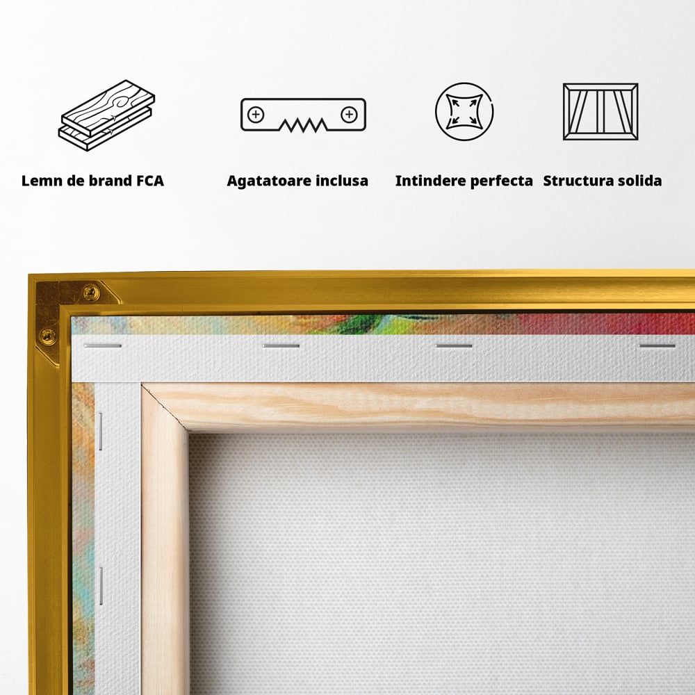 Tablou Canvas Premium, LuxCanva® M1036, Prietenie in Acuarela, Pasari, Prietenie, Pictura, Ramura, Contrast, Culoare, Caldura, Exotic, Natura, Birou, Living, Camera Copil