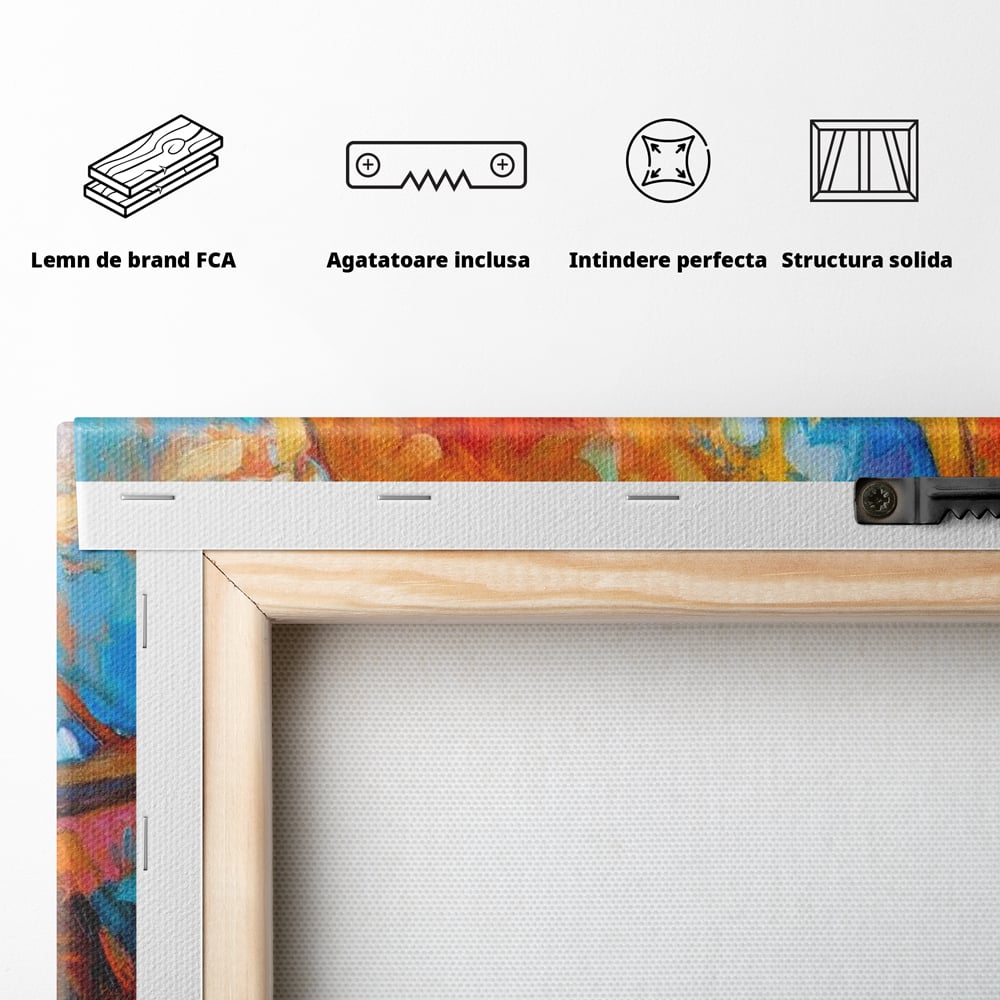 Tablou Canvas Premium, LuxCanva® M1039, Vestitoarea Toamnei, Toamna, Ramura, Pasare, Pictura, Acuarela, Frunze, Sezon, Nuanta, Birou, Living, Camera Copil