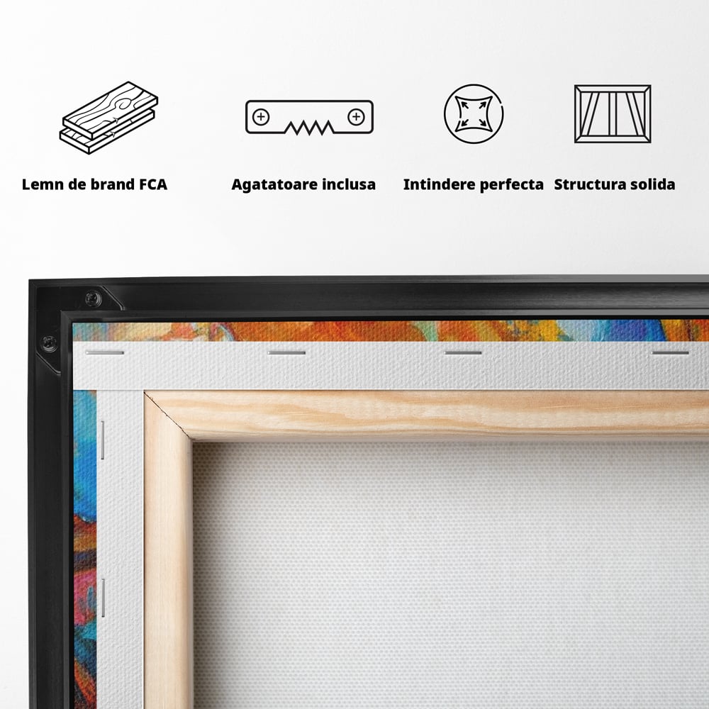Tablou Canvas Premium, LuxCanva® M1039, Vestitoarea Toamnei, Toamna, Ramura, Pasare, Pictura, Acuarela, Frunze, Sezon, Nuanta, Birou, Living, Camera Copil