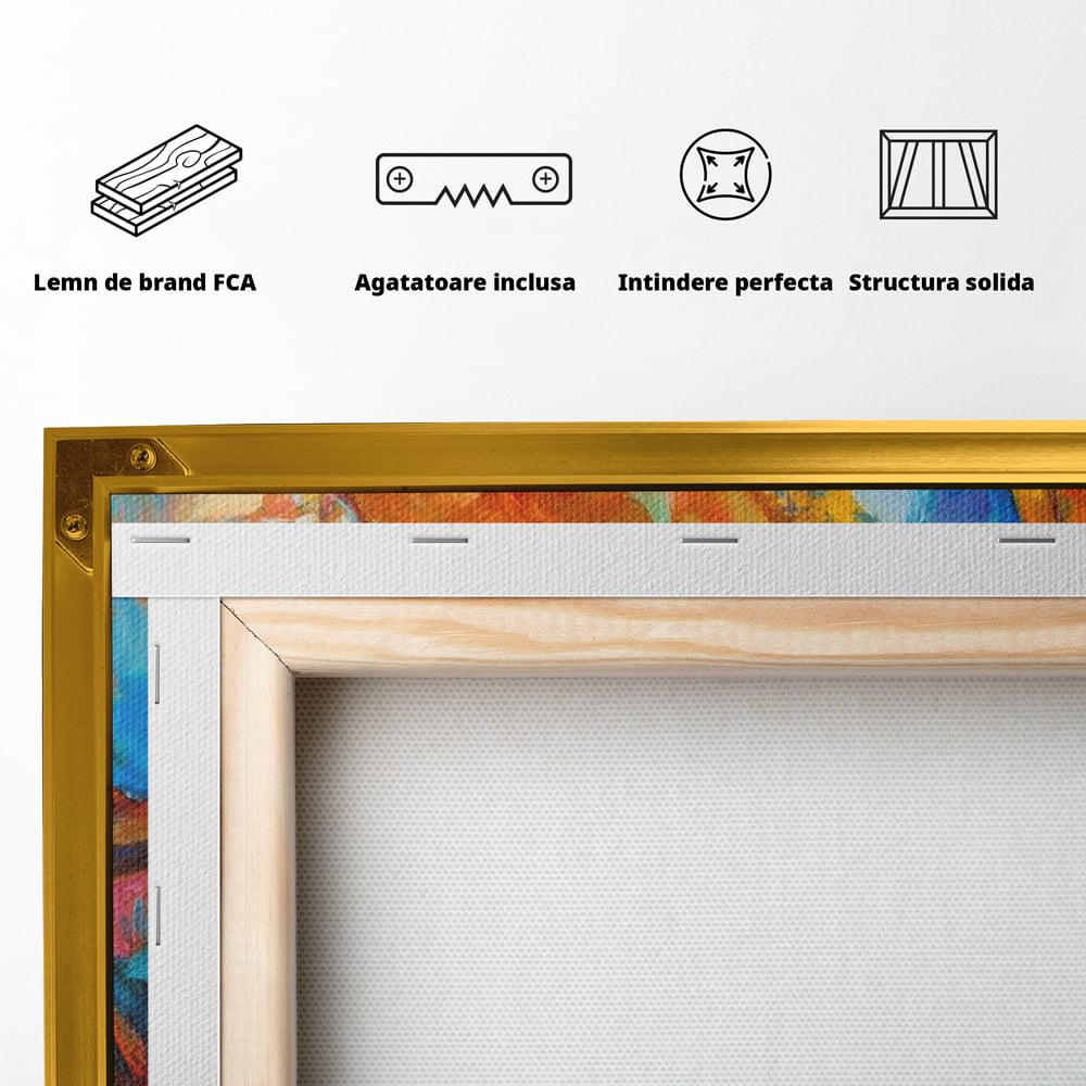 Tablou Canvas Premium, LuxCanva® M1039, Vestitoarea Toamnei, Toamna, Ramura, Pasare, Pictura, Acuarela, Frunze, Sezon, Nuanta, Birou, Living, Camera Copil