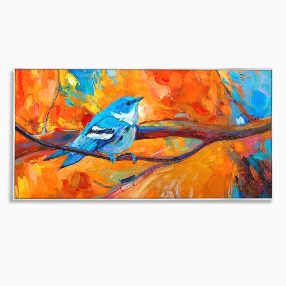 Tablou Canvas Premium, LuxCanva® M1039, Vestitoarea Toamnei, Toamna, Ramura, Pasare, Pictura, Acuarela, Frunze, Sezon, Nuanta, Birou, Living, Camera Copil