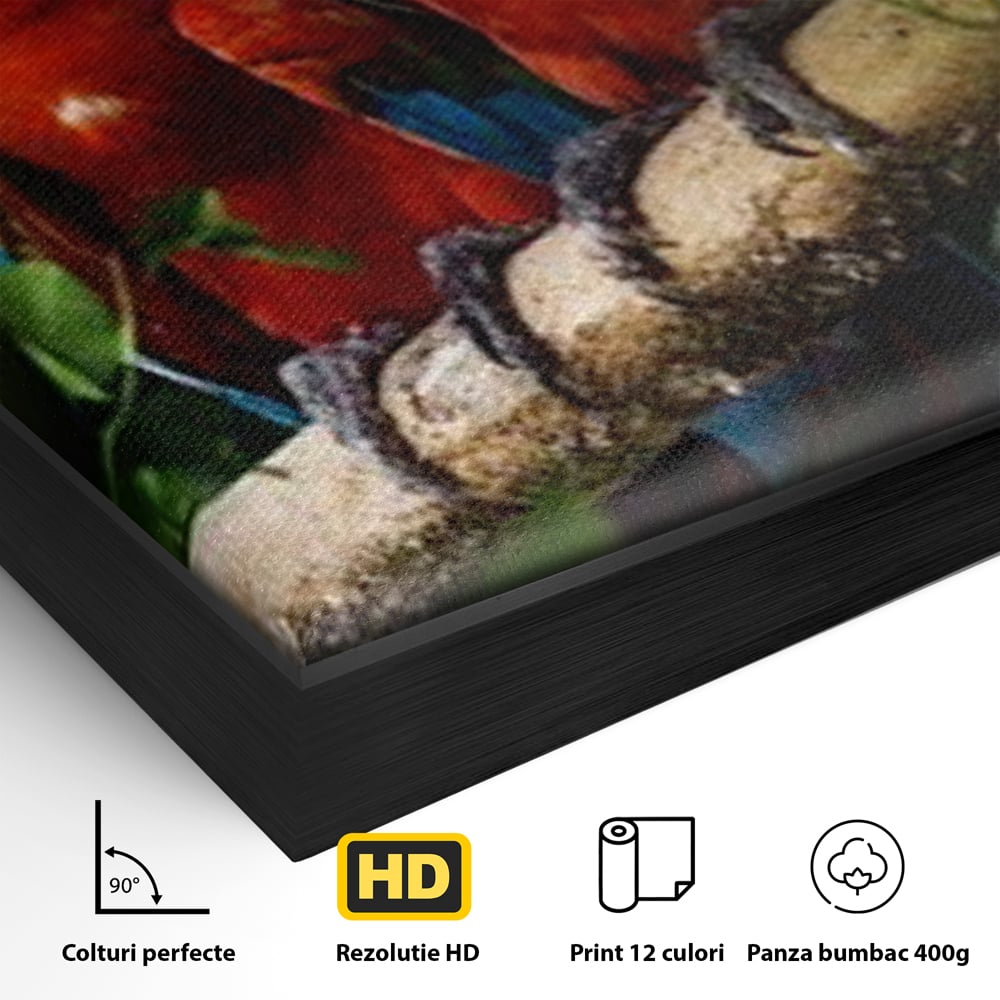 Leinwand Wandkunst Leinwand Wandkunst Premium, LuxCanva® M1041, Paradies Ecke, Papageien, Paar, Dschungel, Exoten, Zweig, Blätter, Amazonas, Vögel, Büro, Wohnen, Babyzimmer