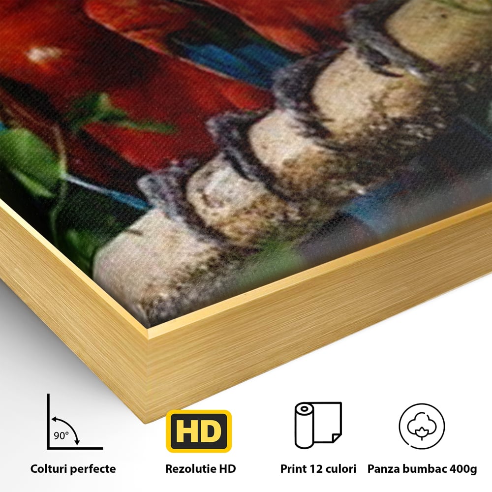 Leinwand Wandkunst Leinwand Wandkunst Premium, LuxCanva® M1041, Paradies Ecke, Papageien, Paar, Dschungel, Exoten, Zweig, Blätter, Amazonas, Vögel, Büro, Wohnen, Babyzimmer