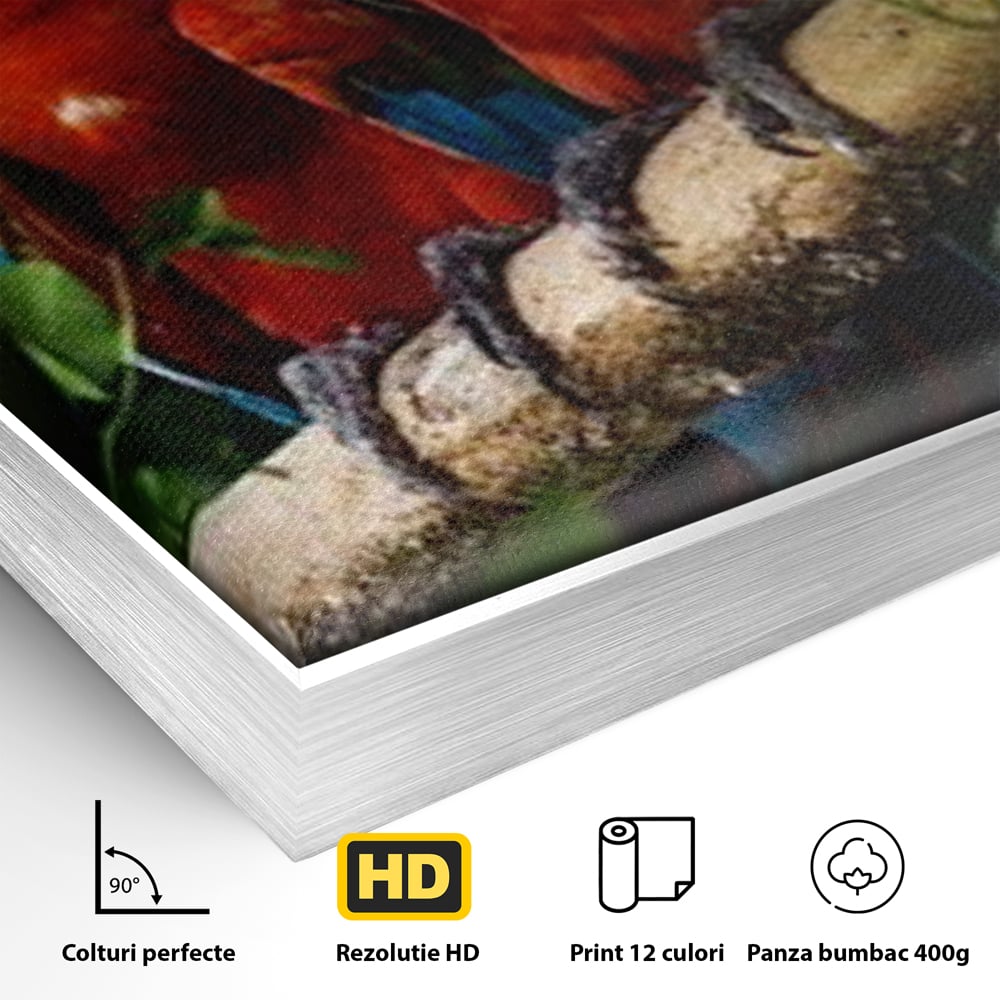 Leinwand Wandkunst Leinwand Wandkunst Premium, LuxCanva® M1041, Paradies Ecke, Papageien, Paar, Dschungel, Exoten, Zweig, Blätter, Amazonas, Vögel, Büro, Wohnen, Babyzimmer