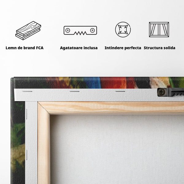 Leinwand Wandkunst Leinwand Wandkunst Premium, LuxCanva® M1041, Paradies Ecke, Papageien, Paar, Dschungel, Exoten, Zweig, Blätter, Amazonas, Vögel, Büro, Wohnen, Babyzimmer