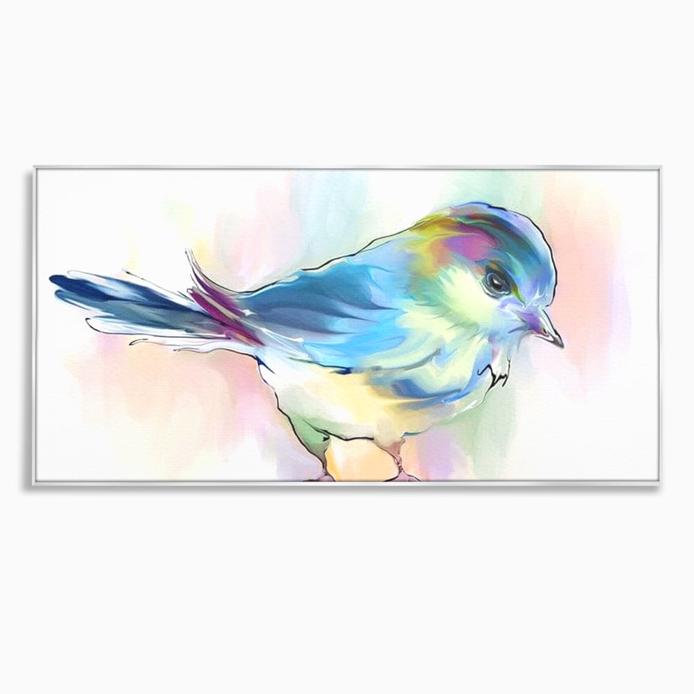 Tablou Canvas Premium, LuxCanva® M1042, Satin in Acuarela, Pasare, Pastel, Acuarela, Dragalas, Mic, Desen, Puritate, Inocenta, Delicat, Birou, Living, Camera Copil
