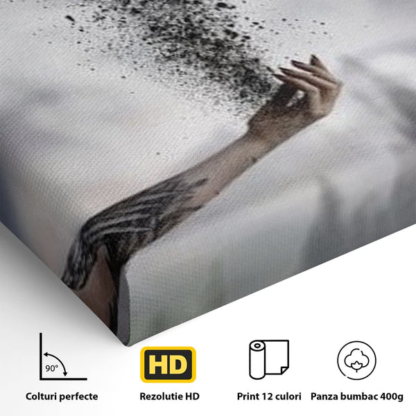 Tablou Canvas Premium, LuxCanva® M1044, Zbor din Cenusa, Zbor, Vultur, Pasare, Mana, Tatuaj, Cenusa, Aripi, Praf, Renastere, Magie, Birou, Living, Camera Copil