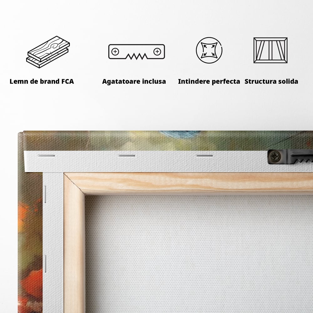 Leinwand Wandkunst Leinwand Wandkunst Premium, LuxCanva® M1046, Herbst auf Zweig, Zweig, Zweig, Herbst, Jahreszeit, Vogel, entspannend, Wald, Frieden, Blätter, Büro, Wohnen, Kinderzimmer