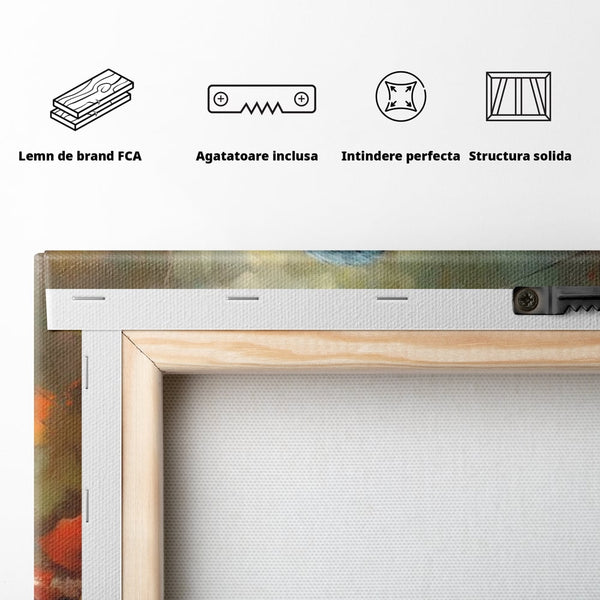 Leinwand Wandkunst Leinwand Wandkunst Premium, LuxCanva® M1046, Herbst auf Zweig, Zweig, Zweig, Herbst, Jahreszeit, Vogel, entspannend, Wald, Frieden, Blätter, Büro, Wohnen, Kinderzimmer