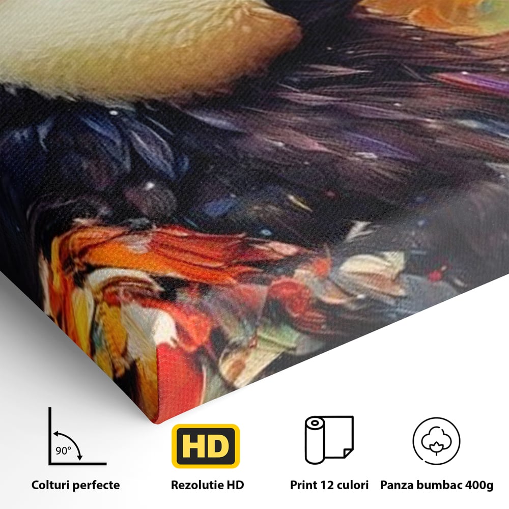 Tablou Canvas Premium, LuxCanva® M1049, Mandria Amazonului, Tucan, Palarie, Pasare, Cioc, Exotic, Portret, Caracter, Carnaval, Tropice, Jungla, Birou, Living, Camera Copil