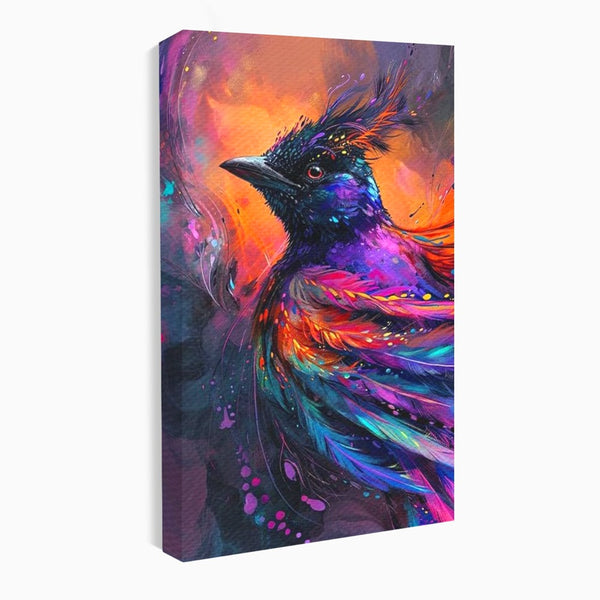 Tablou Canvas Premium, LuxCanva® M1052, Zbor Cosmic, Pasare, Penaj, Electric, Fantastic, Neon, Contrast, Zbor, Mistic, Exotic, Vis, Birou, Living, Camera Copil