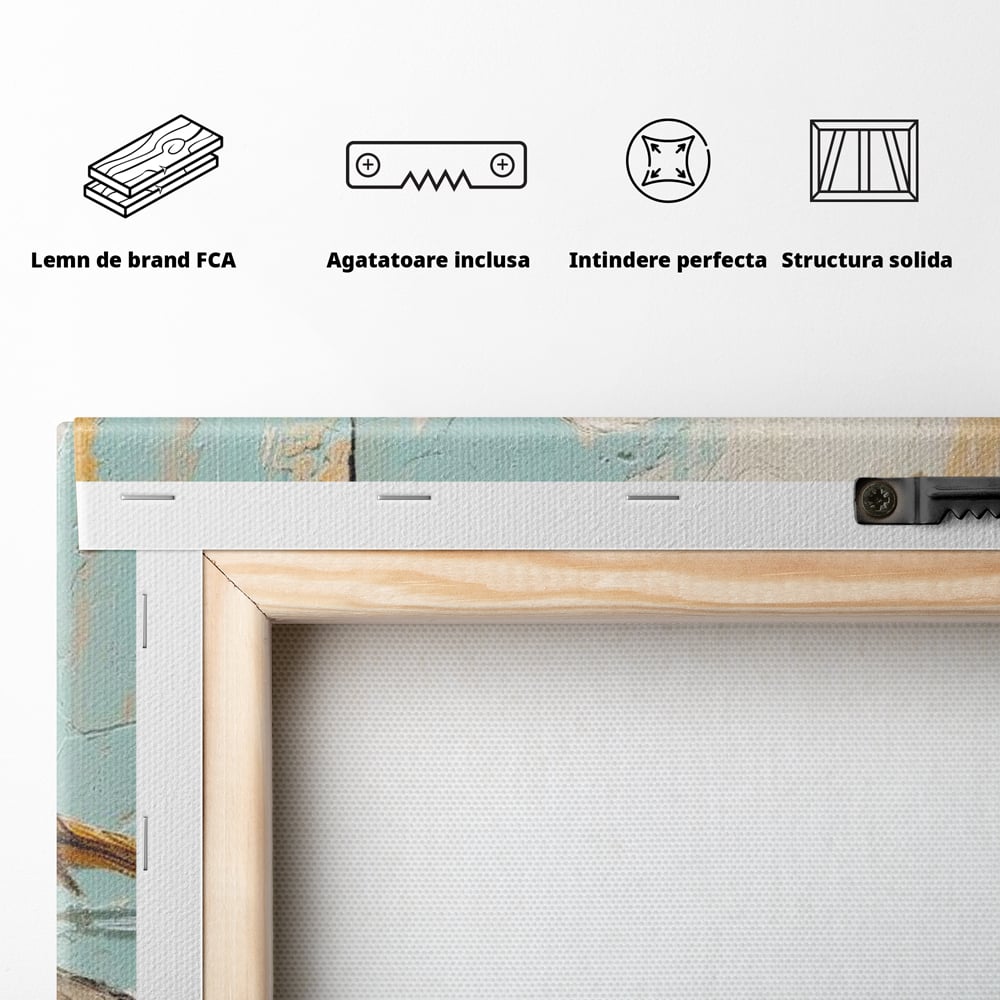 Tablou Canvas Premium, LuxCanva® M1054, Doua Note de Soare, Pereche, Creanga, Pasari, Soare, Pastel, Pictura, Rustic, Senin, Textura, Birou, Living, Camera Copil