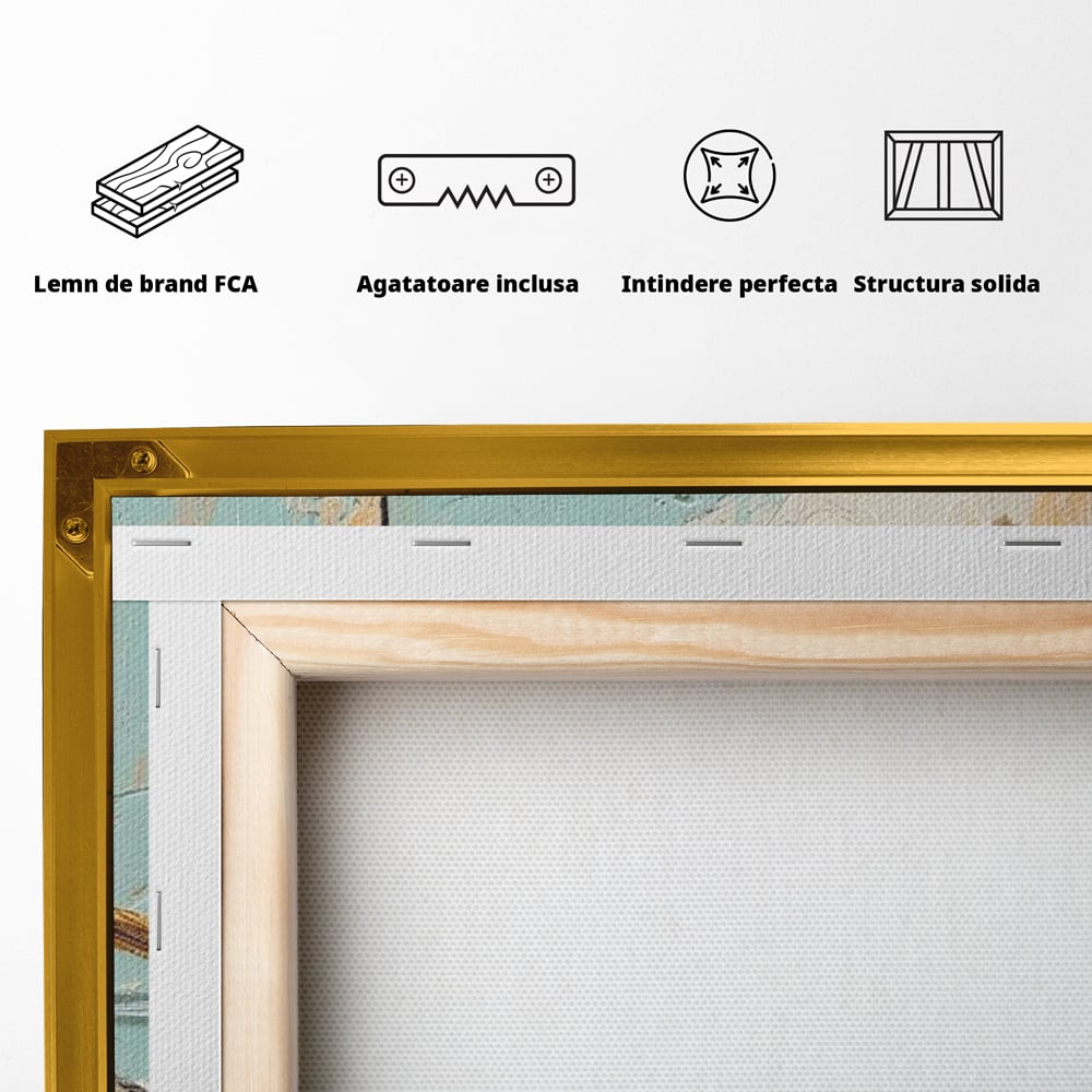 Tablou Canvas Premium, LuxCanva® M1054, Doua Note de Soare, Pereche, Creanga, Pasari, Soare, Pastel, Pictura, Rustic, Senin, Textura, Birou, Living, Camera Copil