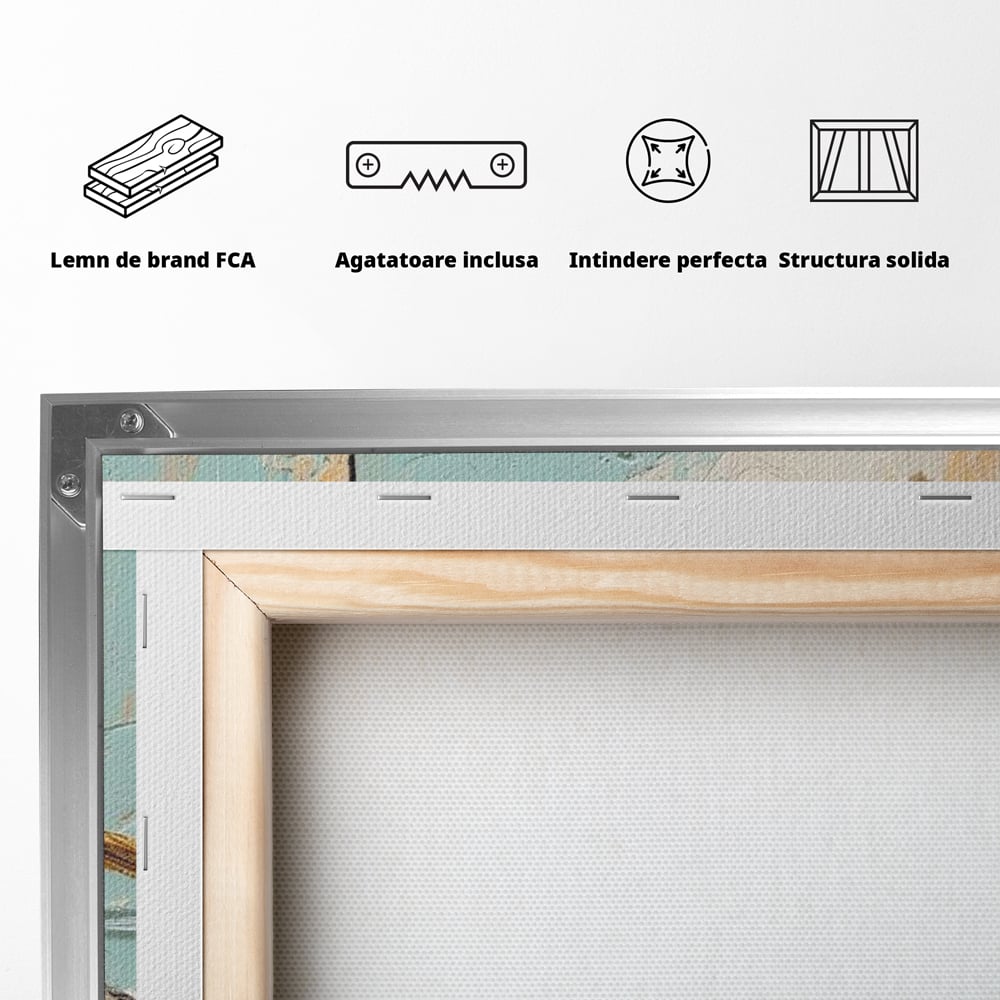 Tablou Canvas Premium, LuxCanva® M1054, Doua Note de Soare, Pereche, Creanga, Pasari, Soare, Pastel, Pictura, Rustic, Senin, Textura, Birou, Living, Camera Copil