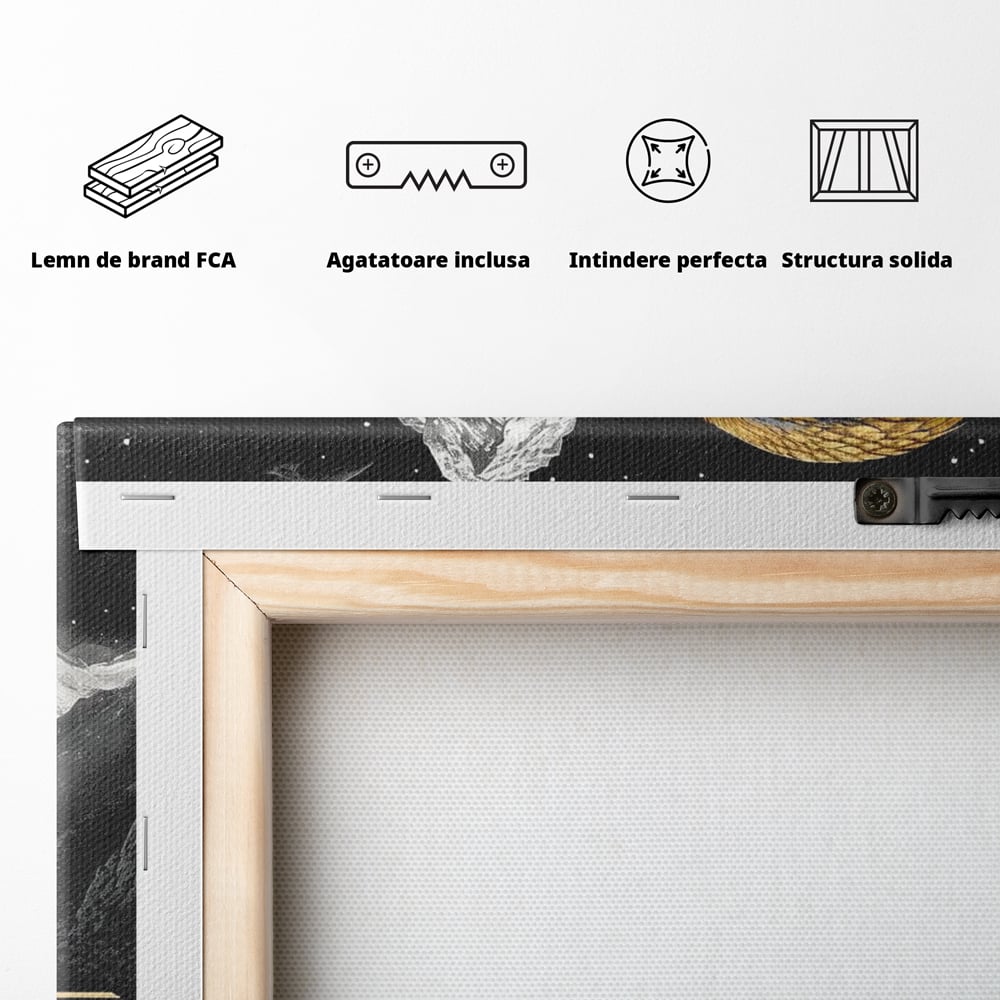 Leinwandbilder Premium, LuxCanva® M1058, Tempelwächter, Adler, Berg, Tempel, Heilig, Golden, Vogel, Ahnen, Azteke, Mythos, Büro, Wohnen, Wohnzimmer, Kinderzimmer