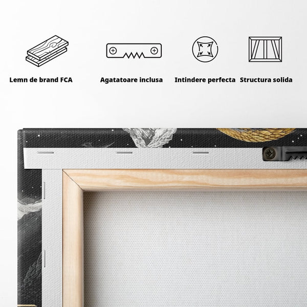 Leinwandbilder Premium, LuxCanva® M1058, Tempelwächter, Adler, Berg, Tempel, Heilig, Golden, Vogel, Ahnen, Azteke, Mythos, Büro, Wohnen, Wohnzimmer, Kinderzimmer
