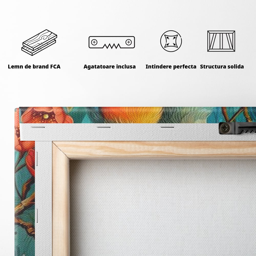 Tablou Canvas Premium, LuxCanva® M1062, Muguri de Iubire, Primavara, Pereche, Muguri, Flori, Creanga, Natura, Botanic, Romantic, Pasari, Birou, Living, Camera Copil