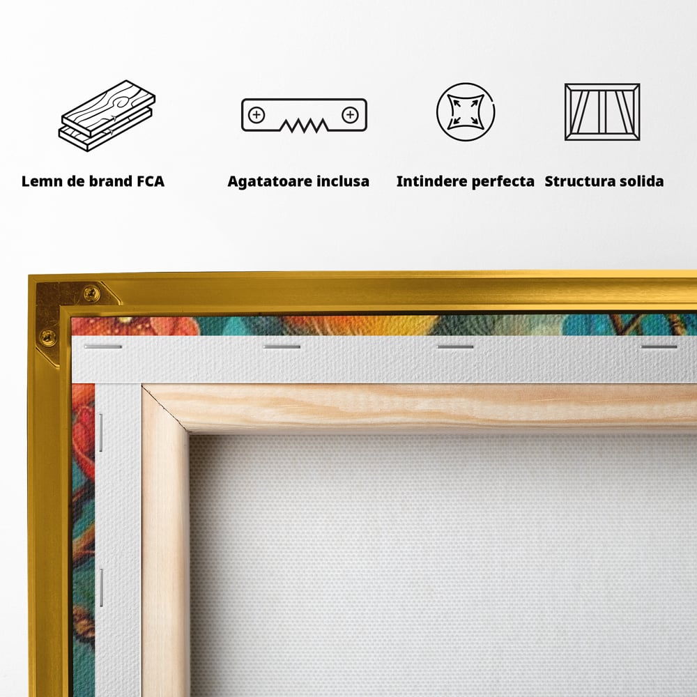 Tablou Canvas Premium, LuxCanva® M1062, Muguri de Iubire, Primavara, Pereche, Muguri, Flori, Creanga, Natura, Botanic, Romantic, Pasari, Birou, Living, Camera Copil